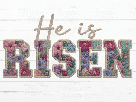 He is RISEN Faux Embroidery Easter Jesus Review