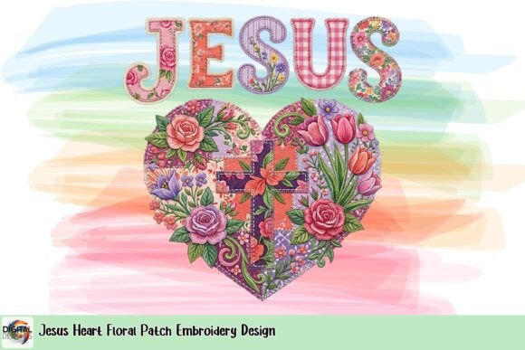 Jesus Heart Floral Patch Embroidery Design Review