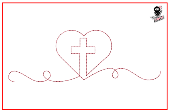 Review: Christian Cross with Heart Redwork for Boutique Sweatshirts