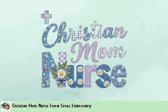 Review: Christian Mom Nurse Floral Cross Embroidery